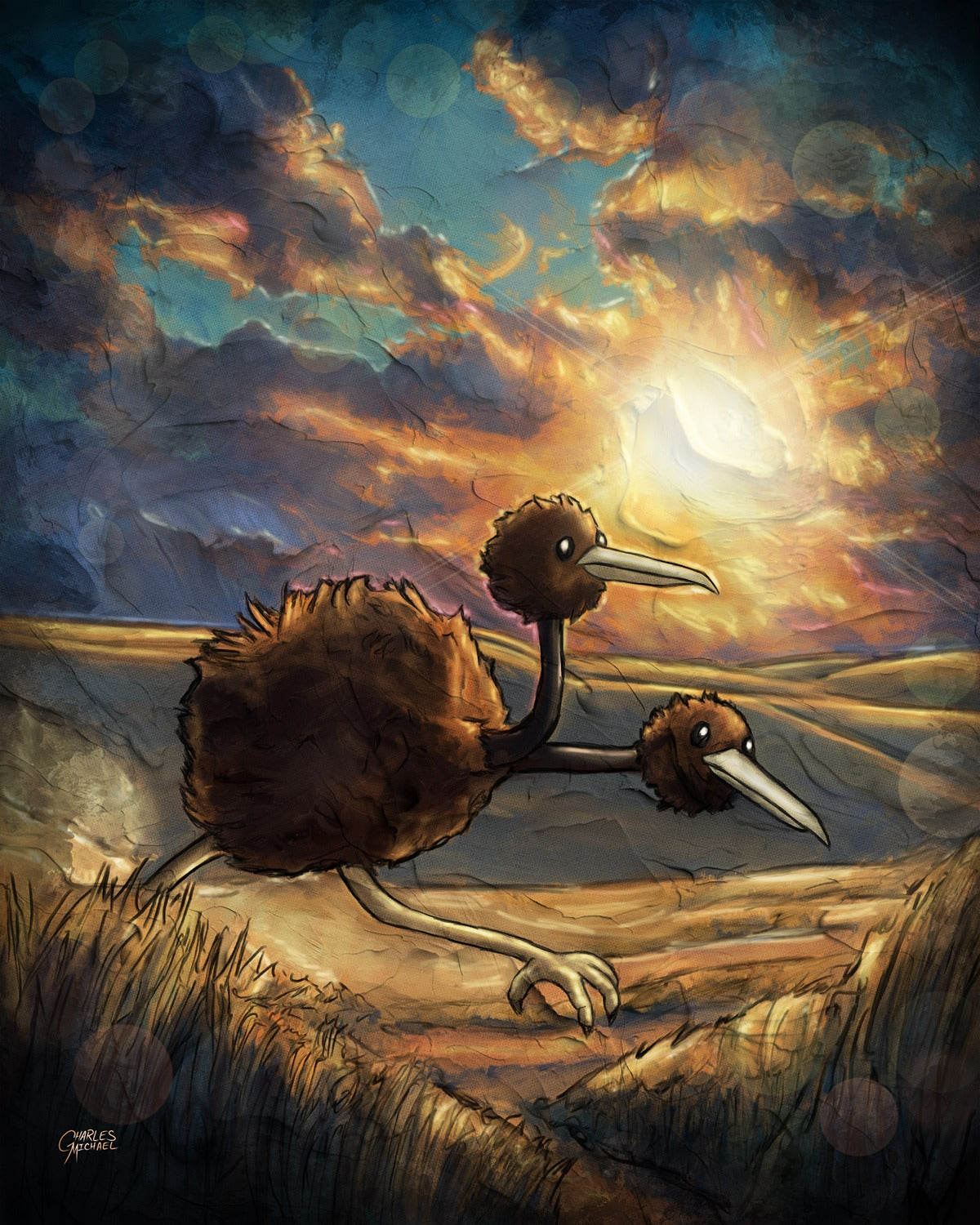 Twinstride Over Golden Plains